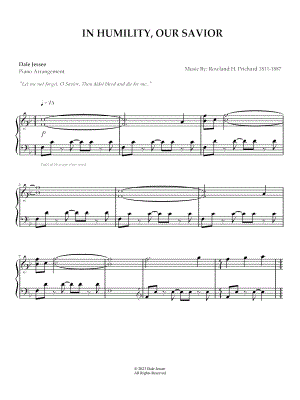 In Humility, Our Savior