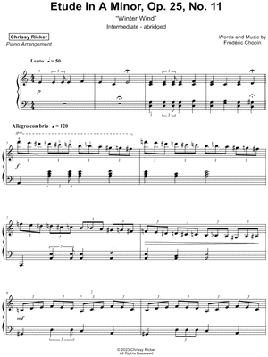 Etude, Op. 25, No. 11: Winter Wind [intermediate - abridged]