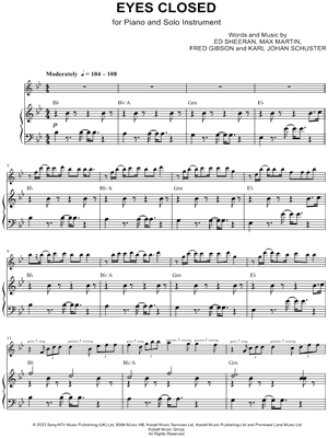 Eyes Closed - Piano Accompaniment