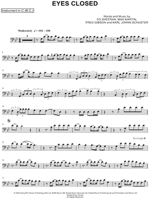 Eyes Closed - Bass Clef Instrument