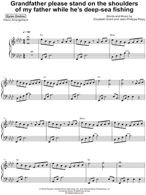 Grandfather please stand on the shoulders of my father while he's deep-sea fishing