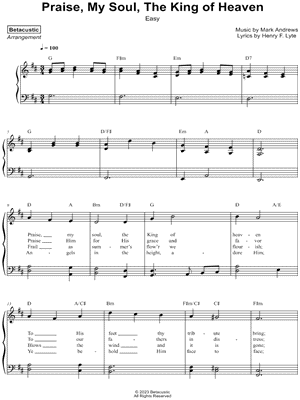 Praise, My Soul, the King of Heaven [easy]