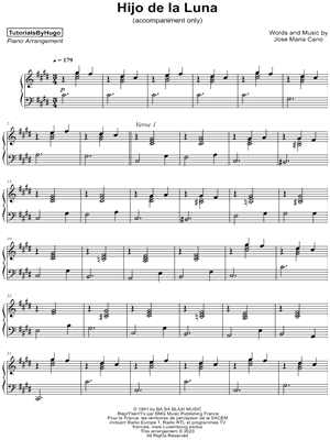 Hijo de la Luna [accompaniment only]