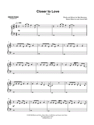 Closer to Love [easy]