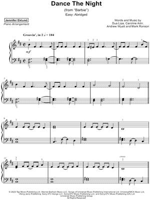 Dance the Night [easy - abridged]