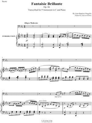 Fantaisie Brillante Op. 86 - Bass Clef Instrument & Piano