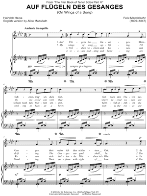 Auf Flügeln des Gesanges (On Wings of Song)