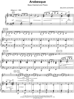 Arabesque - Bass Clarinet & Piano