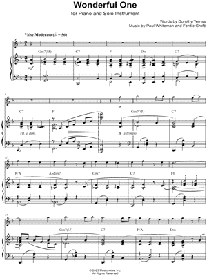 Wonderful One - Piano Accompaniment