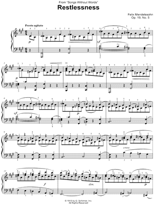 Restlessness (Songs without Words: Opus 19, No. 5)