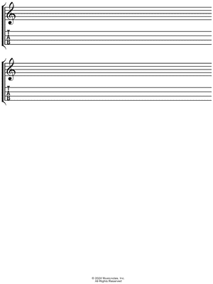 Manuscript Paper for Mandolin TAB