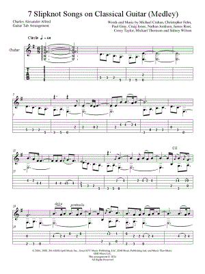 7 Slipknot Songs on Classical Guitar