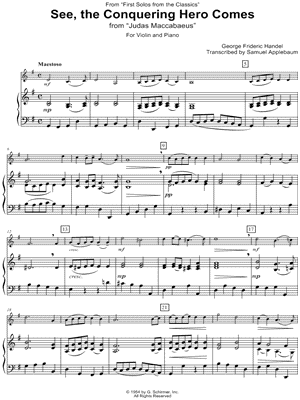 See, the Conquering Hero Comes - Violin & Piano