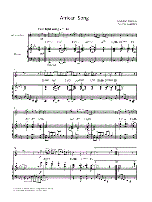 African Song - Alto Saxophone & Piano