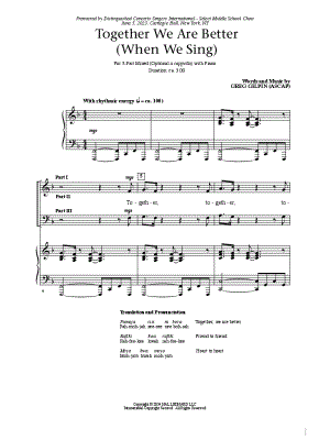 Together We Are Better (When We Sing)