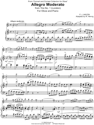Trio No. 1 (London): Allegro Moderato - Oboe & Piano