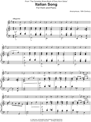 Italian Song - French Horn & Piano