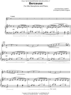 Berceuse - Alto Saxophone & Piano