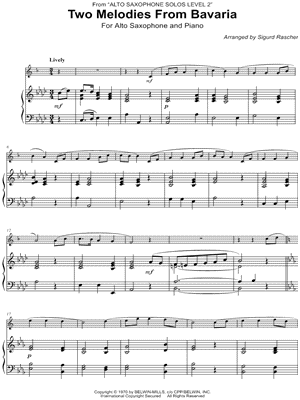 Two Melodies from Bavaria - Alto Saxophone & Piano