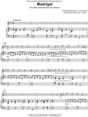 Madrigal - Alto Saxophone & Piano