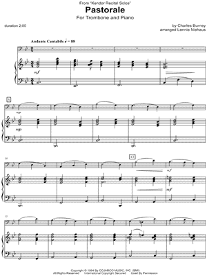 Pastorale - Trombone & Piano