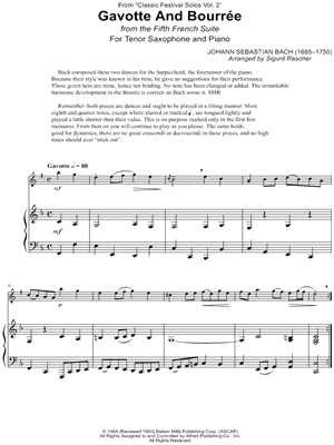 Gavotte and Bourrée - Tenor Saxophone & Piano