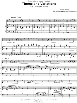 Theme and Variations - Violin & Piano
