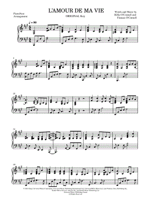 L'AMOUR DE MA VIE [original key]