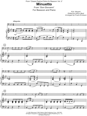 Minuetto from Don Giovanni - Basson & Piano