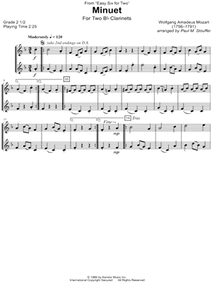 Minuet - Clarinet Duet