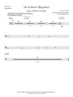 He Is Born (Reprise) [original key] - Trombone 1