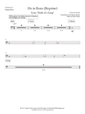 He Is Born (Reprise) [original key] - Trombone 3