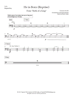 He Is Born (Reprise) [original key] - Cello