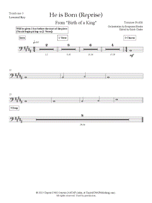 He Is Born (Reprise) [lowered key] - Trombone 3