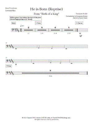 He Is Born (Reprise) [lowered key] - Bass Trombone