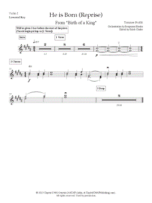 He Is Born (Reprise) [lowered key] - Violin 1