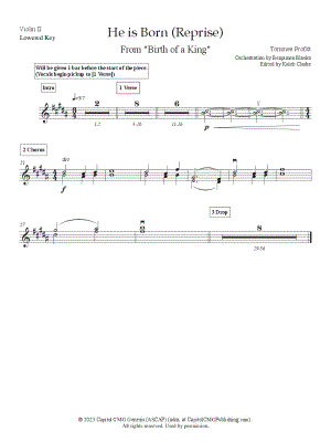 He Is Born (Reprise) [lowered key] - Violin 2
