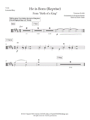 He Is Born (Reprise) [lowered key] - Viola