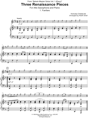 Three Renaissance Pieces - Alto Saxophone & Piano