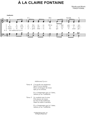 A la claire fontaine