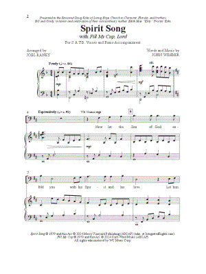 Spirit Song (with Fill My Cup, Lord)