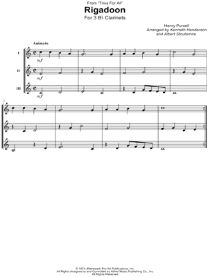 Rigadoon - Clarinet Trio