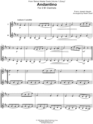 Andantino - Clarinet Duet