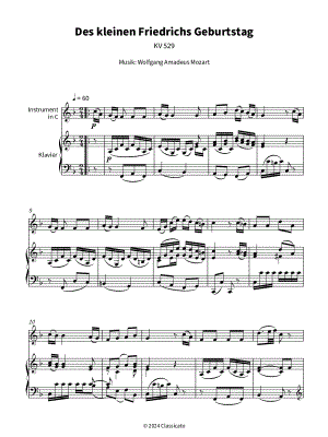 Des kleinen Friedrichs Geburtstag - Violin & Piano