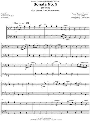 Sonata No. 5 (Theme) - Bass Clef Instrument Duet