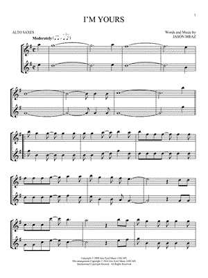 I'm Yours - Alto Saxophone Duet