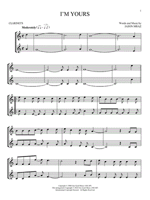 I'm Yours - Clarinet Duet