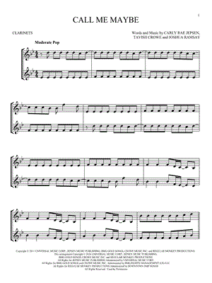 Call Me Maybe - Clarinet Duet