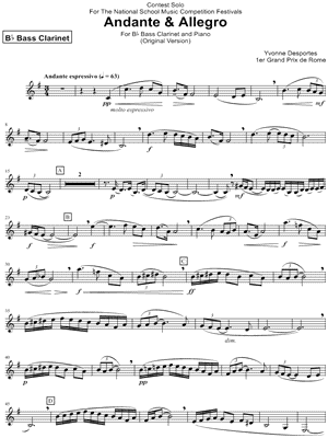 Andante & Allegro - Bass Clarinet part