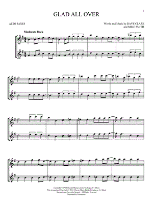 Glad All Over - Alto Saxophone Duet
